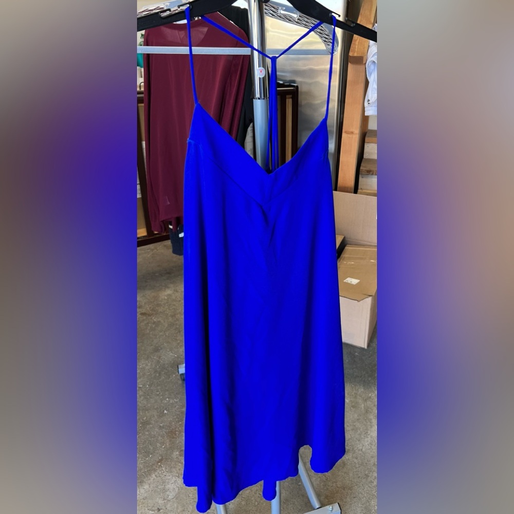 Caramela Beautiful Royal Blue V-Neck Dress with strappy back.